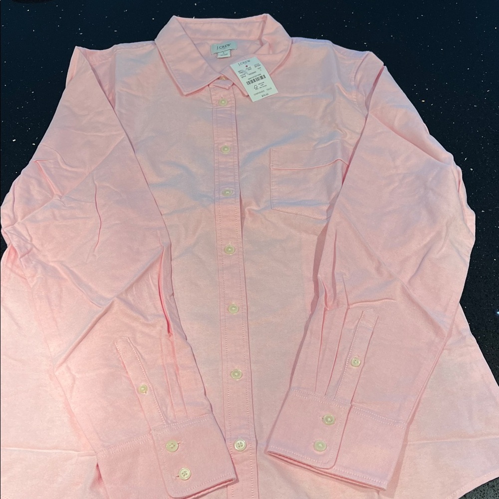 J Crew Light Pink Button-Up Shirt, size large